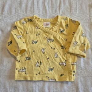 Hanna Andersson girls size 50 or 0-3 months kimono jacket cat & mouse VGUC